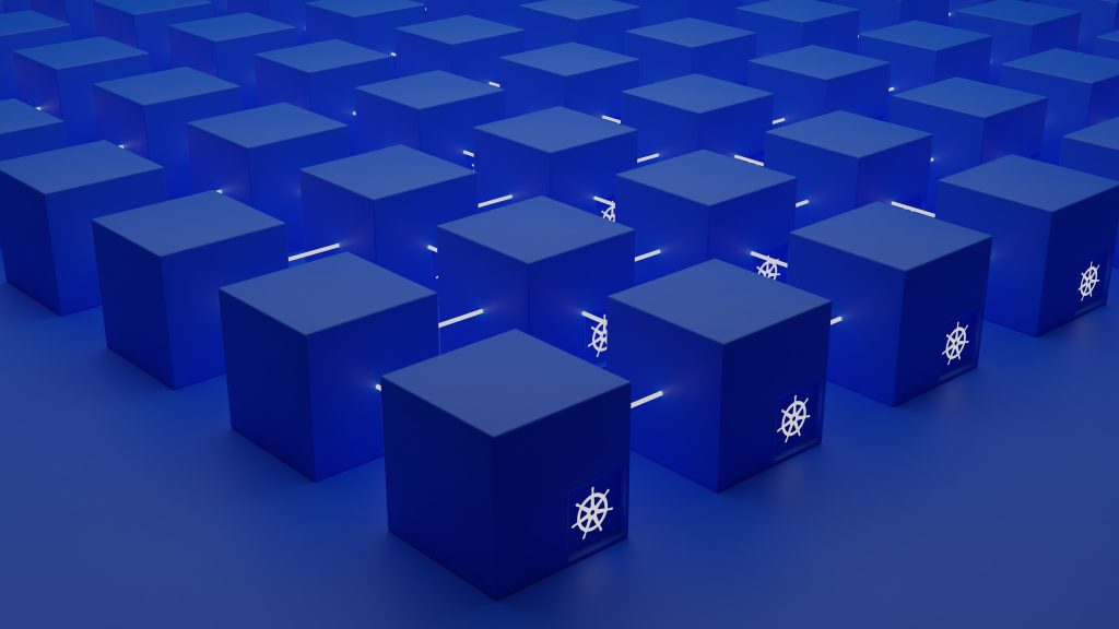 VIsualisation of boxes representing microservices in kubernetes