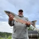 John holding a 4 kg salmon